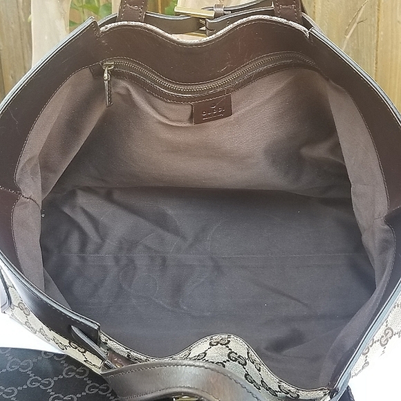 Auth Gucci large GG canvas leather tote - Picture 14 of 16